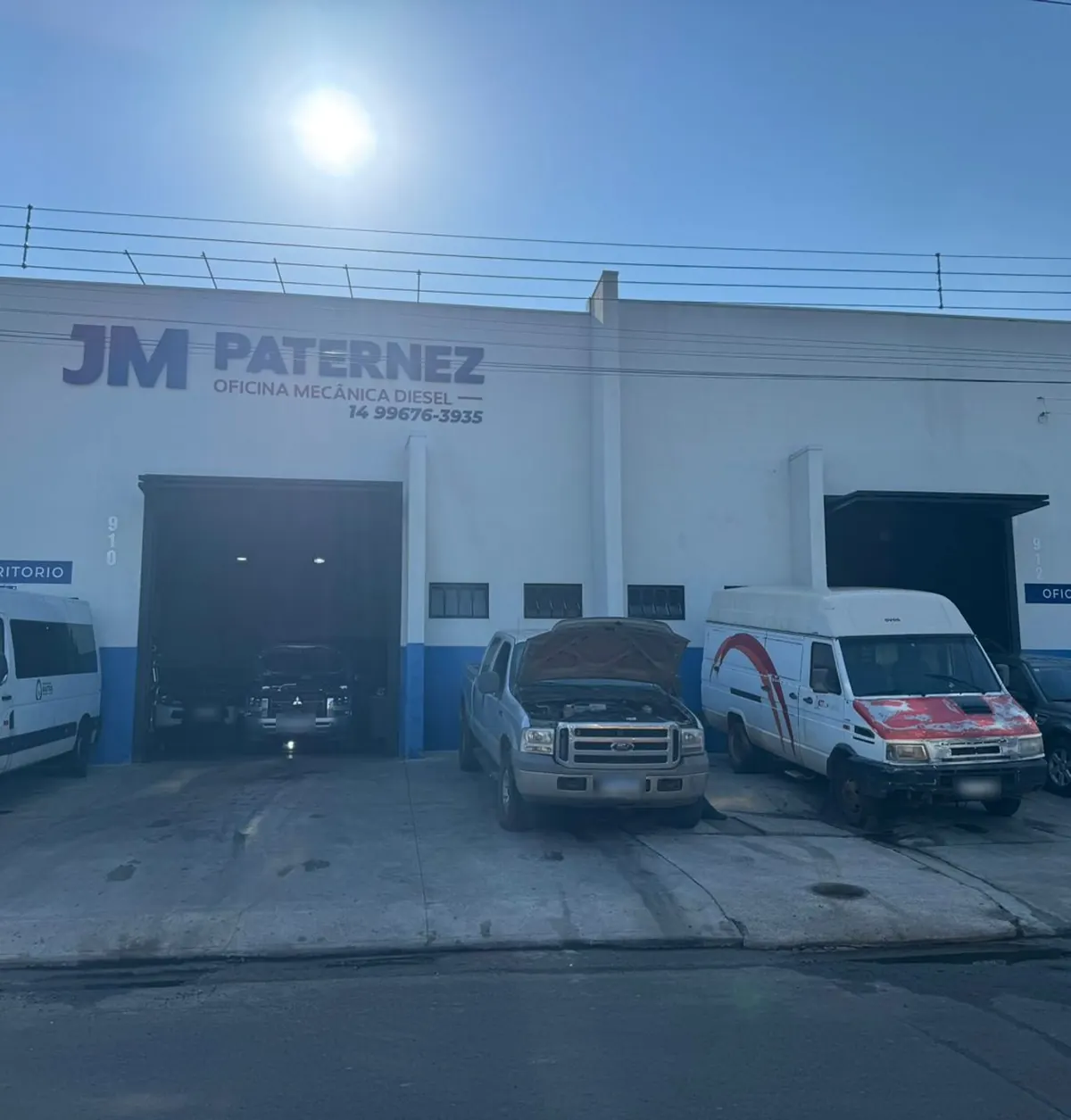 Fachada da JM Paternez Oficina Mecânica Diesel em Tupã